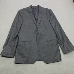 Express Blazer Mens 40R Gray Two Button Wool Blend Suit Jacket Dress Coat Modern